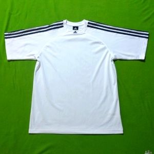 Adidas Short Sleeve Shirt White/Black Stripes